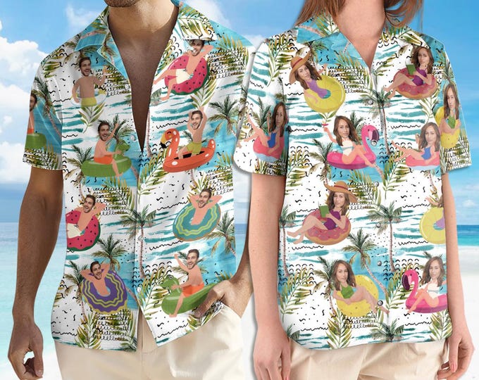 Personalized Aloha Hawaiian Shirt, Banchelor Hawaii Shirt for Men Women, Custom Hawaiian Shirt With Face, Funny Custom Hawaiian Beach Party