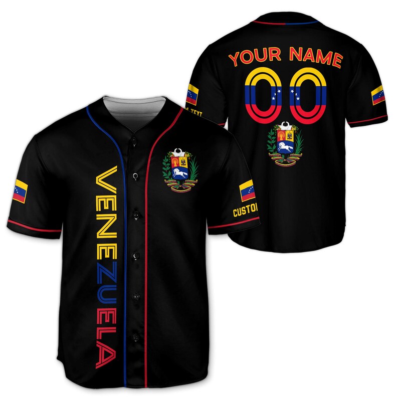Personalized Venezuela Baseball Jersey, Custom Name Number Venezuela Baseball Jersey, Venezuela Jersey Men, Venezuela Jersey Baseball Design 3