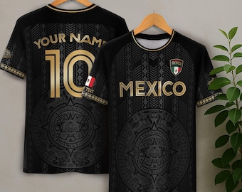 Gepersonaliseerde voetbalshirt voor heren en kinderen, print je logonummer en teamnaam, aangepast Mexicaans voetbalshirt 2026, outfit voor wedstrijddag