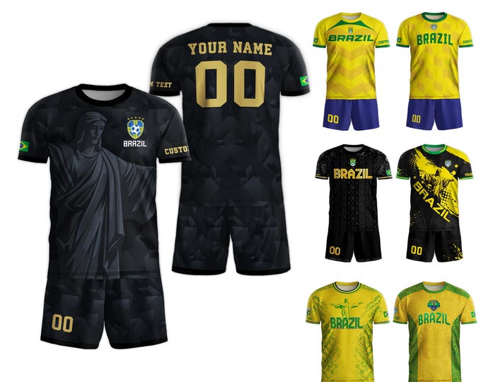 Personalized Brazil Soccer Jersey 2025, Custom Name Brazilian Soccer Jersey Players, Customized Brasil Soccer Jersey For Men and Kid