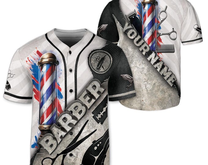 Barber Shirts For Men, Barber Baseball Jersey, Barber Jackets For Men, Custom Barber Smock, Barber Vest For Men, Barber Uniform Jerseys