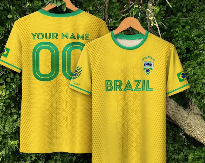 Personalized Brazil Soccer Jersey 2025, Custom Name Brazilian Soccer Jersey Players, Customized Brasil Soccer Jersey For Men and Kid