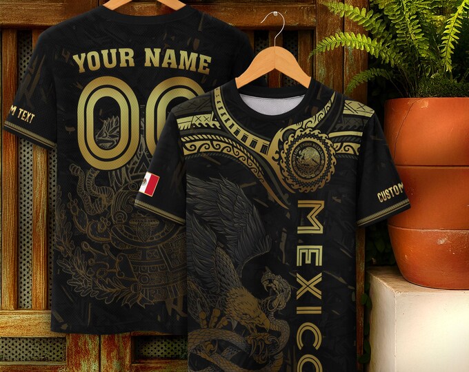 Mexico Soccer Jersey Custom Name Number, Personalized Soccer Shirts for Men & Kids, Soccer Fan Gifts, Game Day Football Jerseys for Players