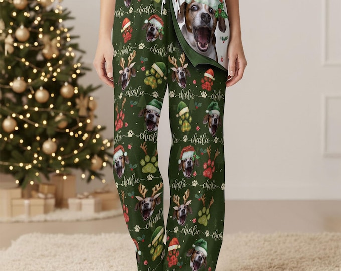 Personalized Christmas Pajamas, Custom Face Holiday Pants, Family Pajama Set, Custom PJs With Faces, Cute Cotton Christmas Outfit