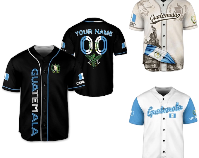 Personalized Guatemala Baseball Jersey, Custom Name Number Guatemala Baseball Jersey, Guatemala Jersey Men, Guatemala Jersey Baseball