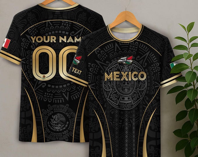 Custom Mexico Soccer Jersey for Men, Women and Kids, Mexican Aztec Football Shirt,  Football & Soccer Team Jersey, Outfit Soccer Lovers