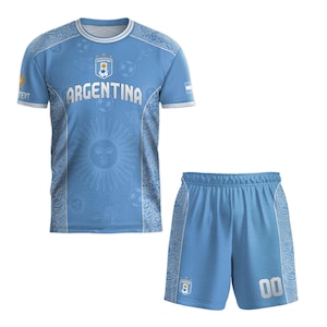Spersonalizowana koszulka piłkarska reprezentacji Argentyny, spersonalizowana koszulka piłkarska z Twoim imieniem, spersonalizowane koszulki Twojej drużyny Argentyny Design 2