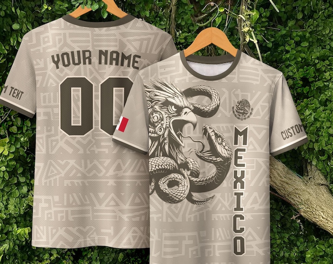 Personalized Mexican Soccer Jersey, Custom Name and Number Jerseys for Men & Kids, Soccer Fans Gift, Game Day Soccer Players Team Shirts