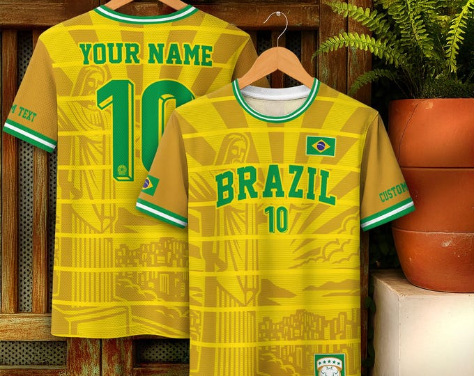 Personalized Brazil Soccer Jersey 2025, Custom Name Brazilian Soccer Jersey Players, Customized Brasil Soccer Jersey For Men and Kid