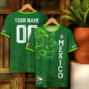 Maglia da calcio messicana personalizzata, maglie da calcio messicane personalizzate con nome e numero, maglia da calcio messicana personalizzata per uomo e bambino, maglie da calcio