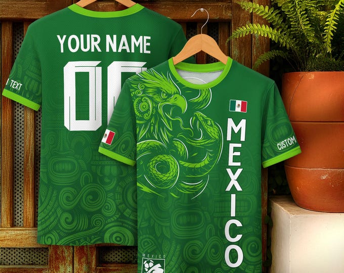Personalized Mexican Jersey Soccer, Custom Name & Number Mexican Soccer Jerseys, Custom Mexico Soccer Jersey For Men and Kid, Soccer Jerseys