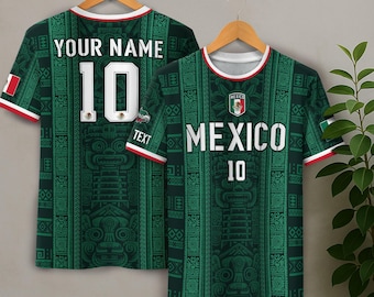 Personalized Mexican Jersey Soccer, Custom Name & Number Mexican Soccer Jerseys, Custom Mexico Soccer Jersey For Men and Kid, Soccer Jerseys