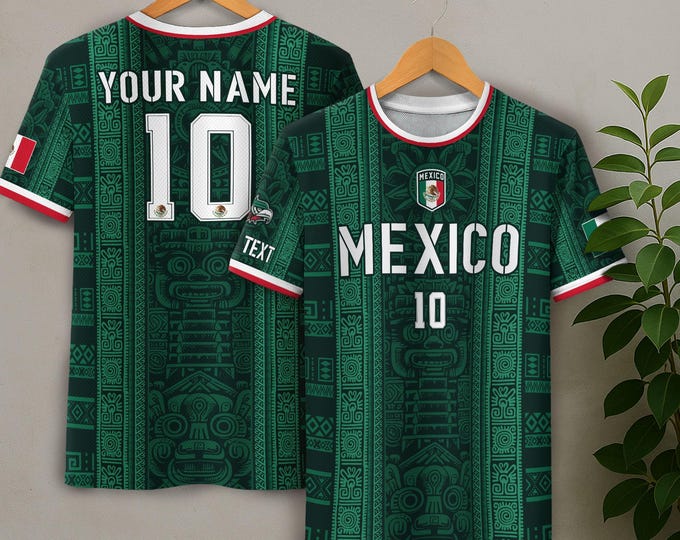 Personalized Mexican Jersey Soccer, Custom Name & Number Mexican Soccer Jerseys, Custom Mexico Soccer Jersey For Men and Kid, Soccer Jerseys