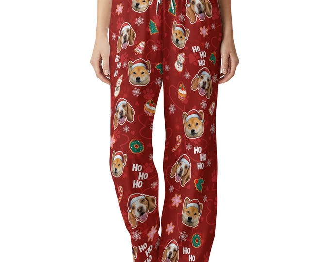 Custom Pet Photo Pajama Sets – Personalized Pet Pajamas for Christmas, Matching Family Holiday Set, Cute Pyjama Gift for Pet Lovers