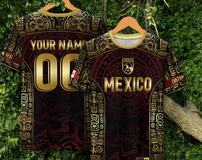Personalized Mexican Soccer Jersey, Custom Name and Number Jerseys for Men & Kids, Soccer Fans Gift, Game Day Soccer Players Team Jerseys
