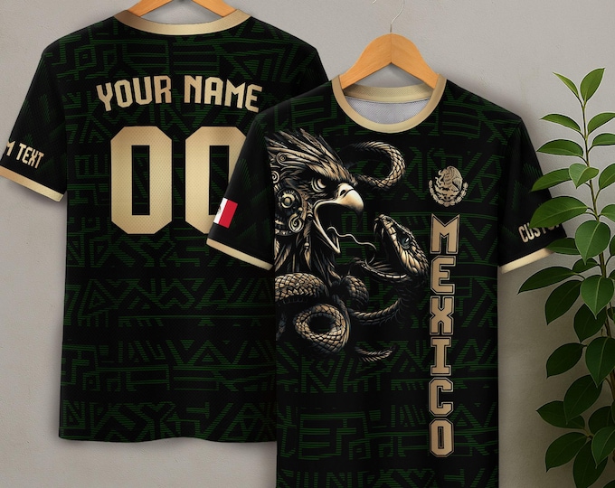 Custom Mexican Soccer Jersey, Personalized Name and Number Jerseys for Men & Kids, Soccer Fans Gift, Game Day Sportswear