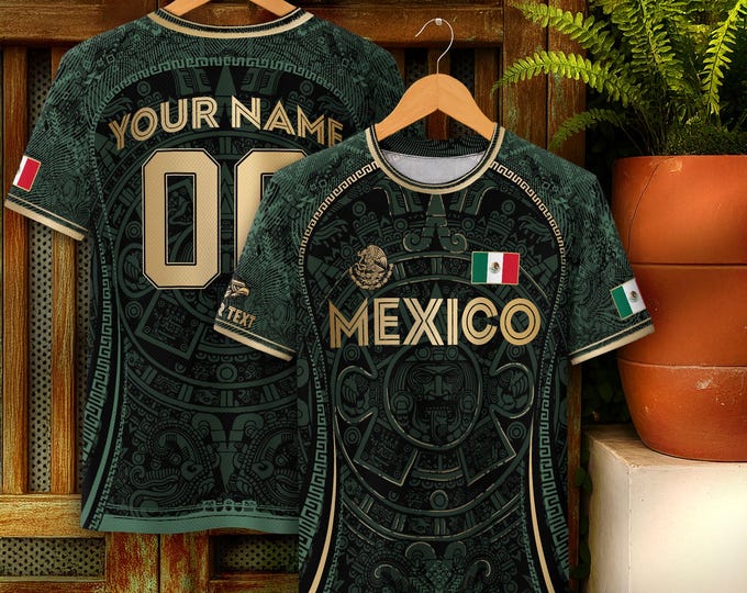 Personalized Mexican Soccer Shirts for Men & Kids, Mexico Soccer Jersey Custom Name Number, Soccer Fan Gifts, Game Day Football Jerseys