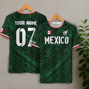 Maglia da calcio messicana personalizzata, maglie da calcio messicane personalizzate con nome e numero, maglia da calcio messicana personalizzata per uomo e bambino, maglie da calcio