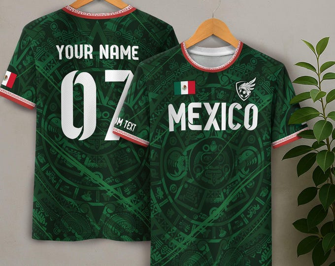 Personalized Mexican Jersey Soccer, Custom Name & Number Mexican Soccer Jerseys, Custom Mexico Soccer Jersey For Men and Kid, Soccer Jerseys