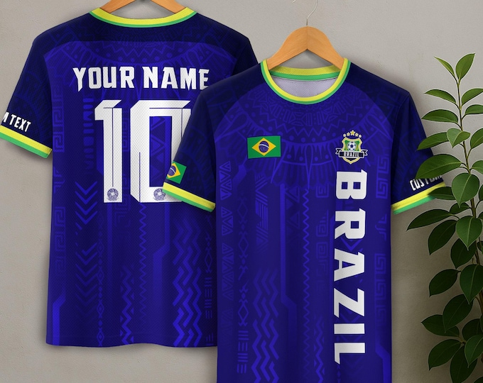 Personalized Brazil Soccer Jersey 2025, Custom Name Brazilian Soccer Jersey Players, Customized Brasil Soccer Jersey For Men and Kid