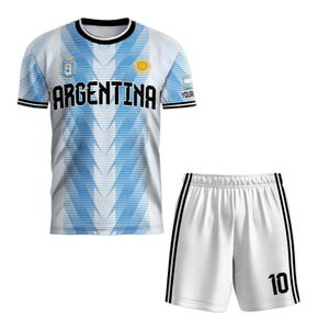 Spersonalizowana koszulka piłkarska reprezentacji Argentyny, spersonalizowana koszulka piłkarska z Twoim imieniem, spersonalizowane koszulki Twojej drużyny Argentyny Design 7