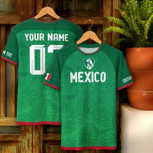 Maglia da calcio messicana personalizzata, maglie da calcio messicane personalizzate con nome e numero, maglia da calcio messicana personalizzata per uomo e bambino, maglie da calcio