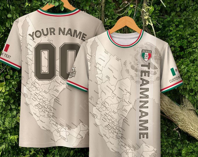 Personalized Soccer Team Jersey For Men And Kids, Print Your Logo Number & Team Name, Custom Mexican Football Jersey 2025 Training Outfit