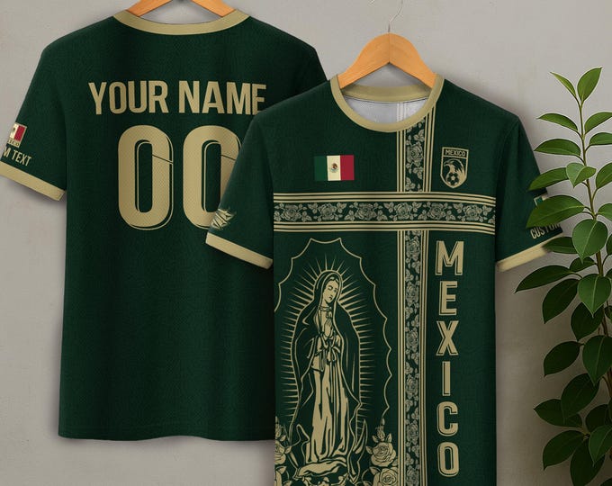 Personalized Mexican Soccer Jersey, Custom Name and Number Jerseys for Men & Kids, Soccer Fans Gift, Game Day Soccer Players Team Jerseys