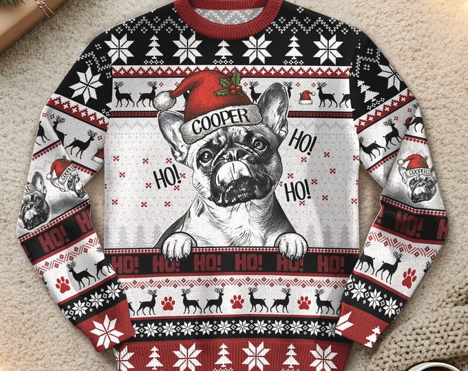 Custom Face Pet Ugly Christmas Sweater, Personalized Dog Cat Mom Xmas Sweatshirt with Photo, Funny Christmas Jumper Gift for Pet Lover