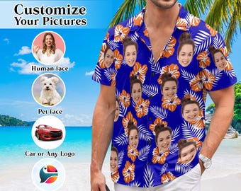 Custom Hawaiian Shirt With Face, Personalized Aloha Hawaiian Shirt, Banchelor Hawaii Shirt for Men Women, Funny Custom Hawaiian Beach Party