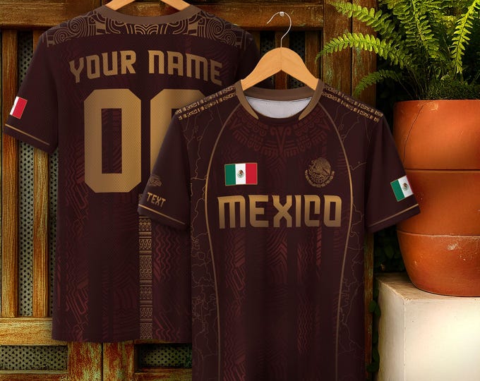 Personalized Mexican Soccer Shirts for Men & Kids, Mexico Soccer Jersey Custom Name Number, Soccer Fan Gifts, Game Day Football Jerseys