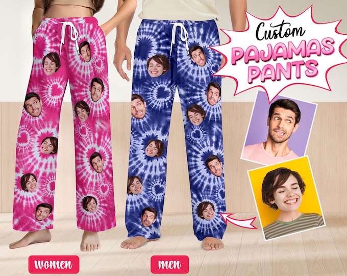 Personalized Pajamas Pants For Men Women, Custom Pajamas With Photo Dog Cat Photo, Customized Pjs Bottoms Gift For Couple, Valentines Gifts