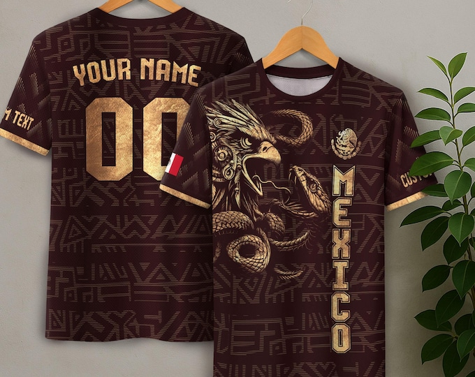 Personalized Mexican Soccer Jersey, Custom Name and Number Jerseys for Men & Kids, Soccer Fans Gift, Game Day Soccer Players Team Shirts
