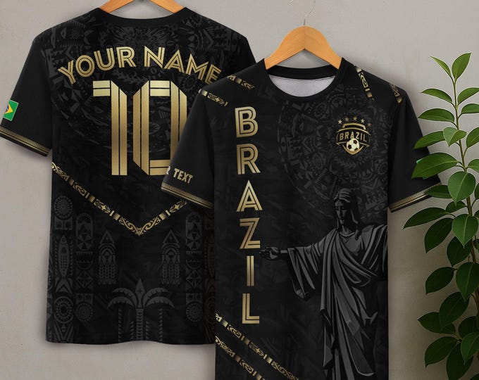 Personalized Brazil Soccer Jersey, Custom Name Brazilian Soccer Jersey Players, Customized Brasil Soccer Jersey Game Day For Men and Kid