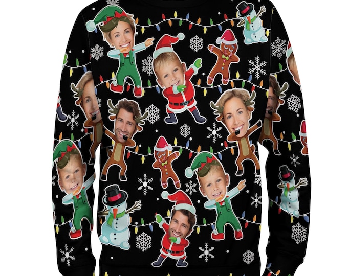 Custom Face Christmas Sweater For Men Women, Custom Ugly Sweatshirt, Personalized Pet Christmas Sweater, Funny Custom Face Sweatshirt