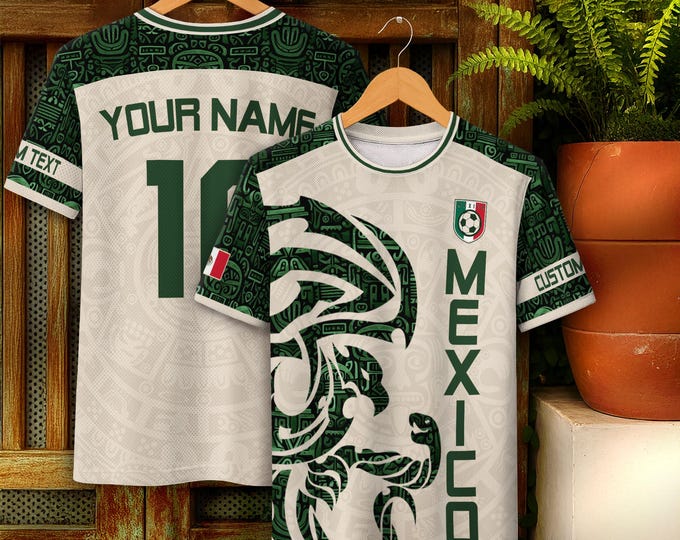 Personalized Mexican Jersey Soccer, Custom Name & Number Mexican Soccer Jerseys, Custom Mexico Football Jerseys For Men, Soccer Team Jerseys