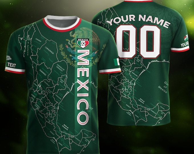 Personalized Mexican Jersey Soccer, Custom Name & Number Mexican Soccer Jerseys, Custom Mexico Soccer Jersey For Men and Kid, Soccer Jerseys