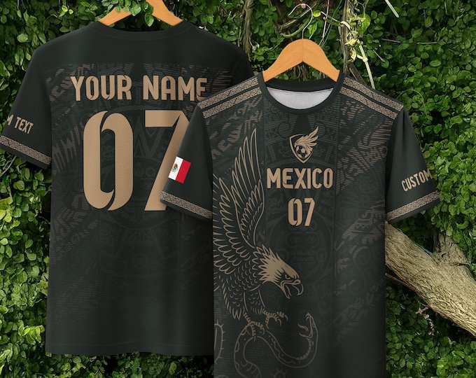 Personalized Mexican Soccer Shirts for Men & Kids, Mexico Soccer Jersey Custom Name Number, Soccer Fan Gifts, Game Day Football Jerseys