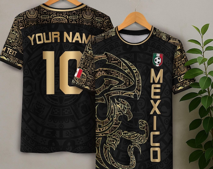 Personalized Mexican Soccer Shirts for Men & Kids, Mexico Soccer Jersey Custom Name Number, Soccer Fan Gifts, Game Day Football Jerseys