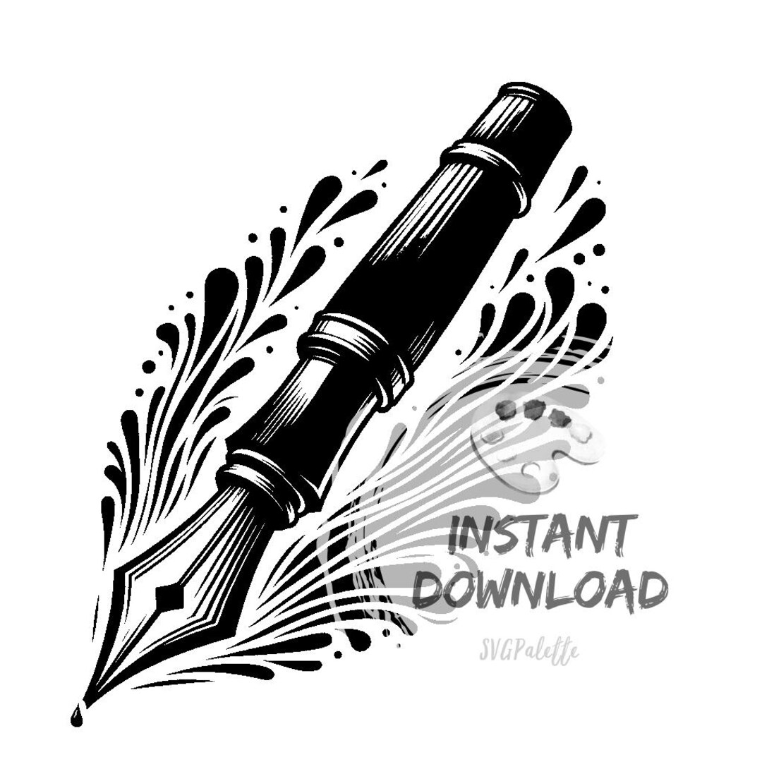 Ink Pen With Flowing Ink Line SVG Bundle - Etsy