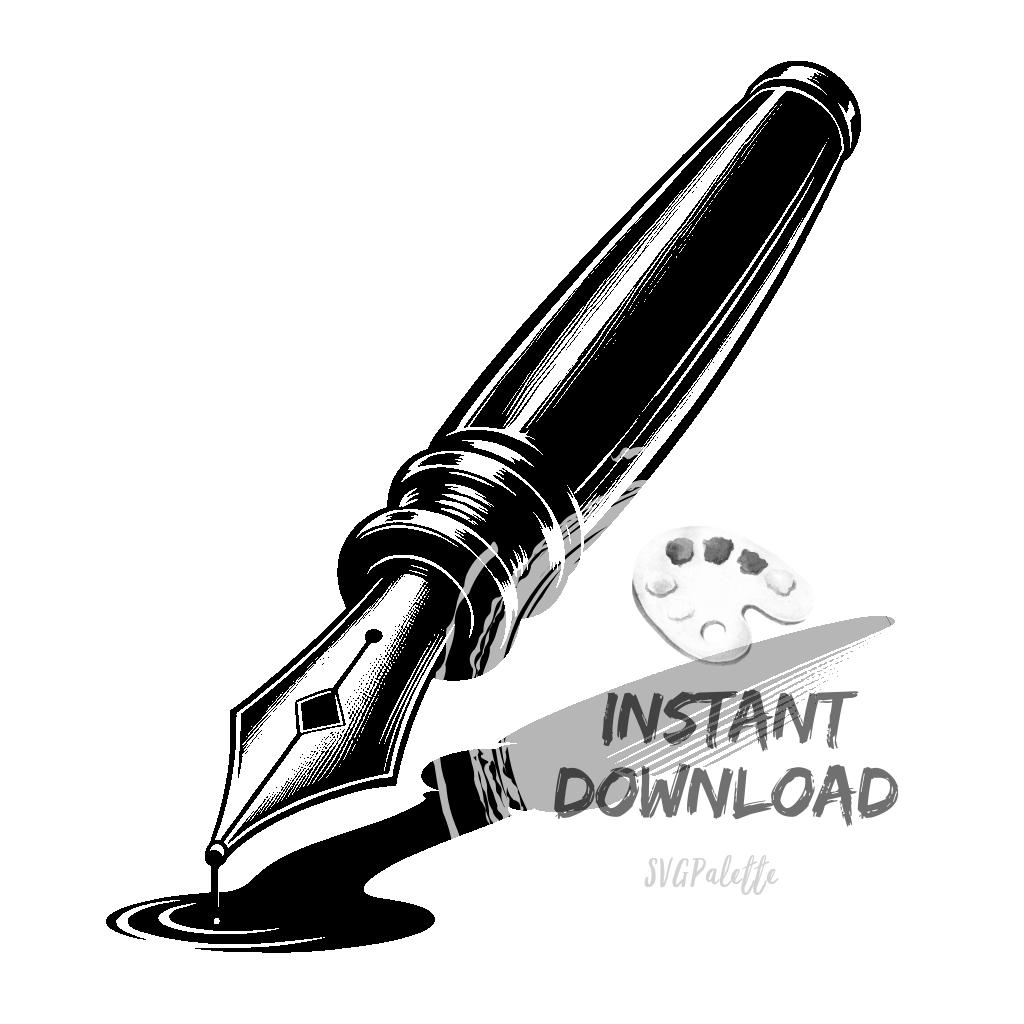 Ink Pen With Flowing Ink Line SVG Bundle - Etsy