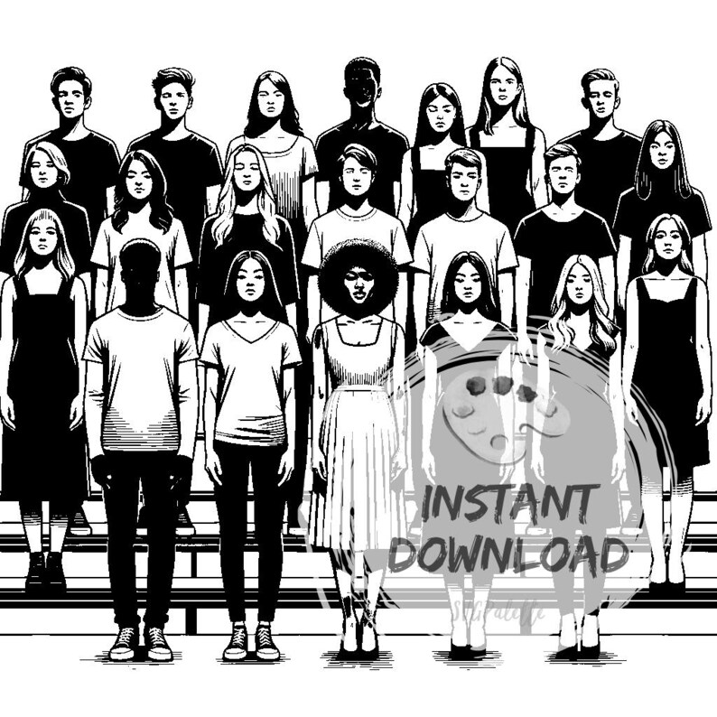 Choir Standing on Risers SVG Bundle - Etsy