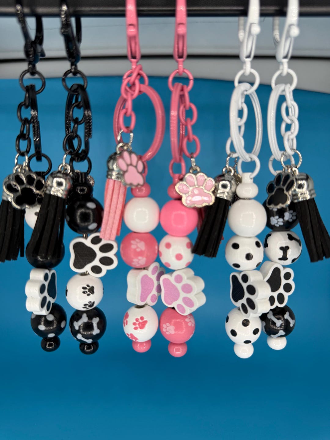 Homemade Dog Keychains Beaded Dog Keychains - Etsy