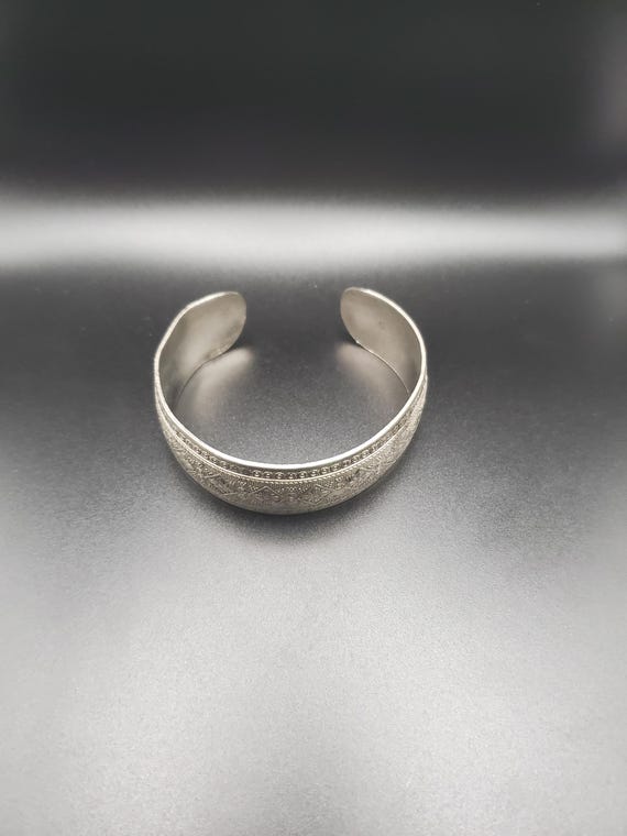 Vintage 925 Sterling Silver Bangle Bracelet. 25mm Wide Solid