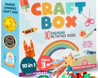 Mumaloo Craft Box for Kids - 10 Creative Arts and Crafts for Kids Ages 4-8, Fun, No Mess Educational Preschool & Homeschool Art Projects
