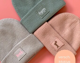 Personalized winter knit hat for children