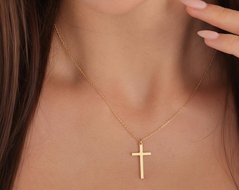 Gold 18k Cross Necklace, Tiny Cross, Sterling silver, Gold cross, Rose gold cross, Dainty cross, gift for her