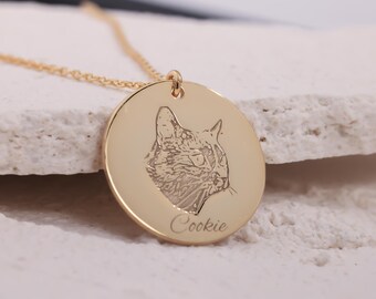 Personalisierte Haustier Erinnerung Halskette, Haustier Porträt Halskette, Benutzerdefinierte Haustier Foto Halskette, Tier Liebhaber Geschenk, Katzen Mutter Geschenk, Hunde Namen Halskette