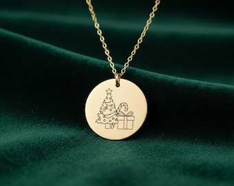Weihnachtskette, Urlaub Schmuck Geschenk, Festlicher Anhänger für Frauen, Winter Charm Halskette