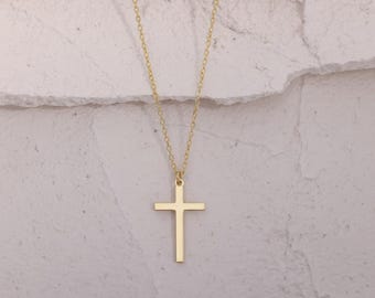 Silver Cross Necklace, Tiny Cross, Sterling silver, Gold cross, Rose gold cross, Dainty cross, gift for her